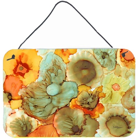 Carolines Treasures Abstract Flowers Teal and Orange Wall or Door Hanging Prints 8959DS812